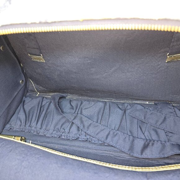 Vintage Neiman Marcus Floral Tapestry & Suede Suitcase With Lock - Picture 7 of 11